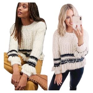 ❤️Anthropologie Amadi Cora fringed sweater Size M‎ NWT